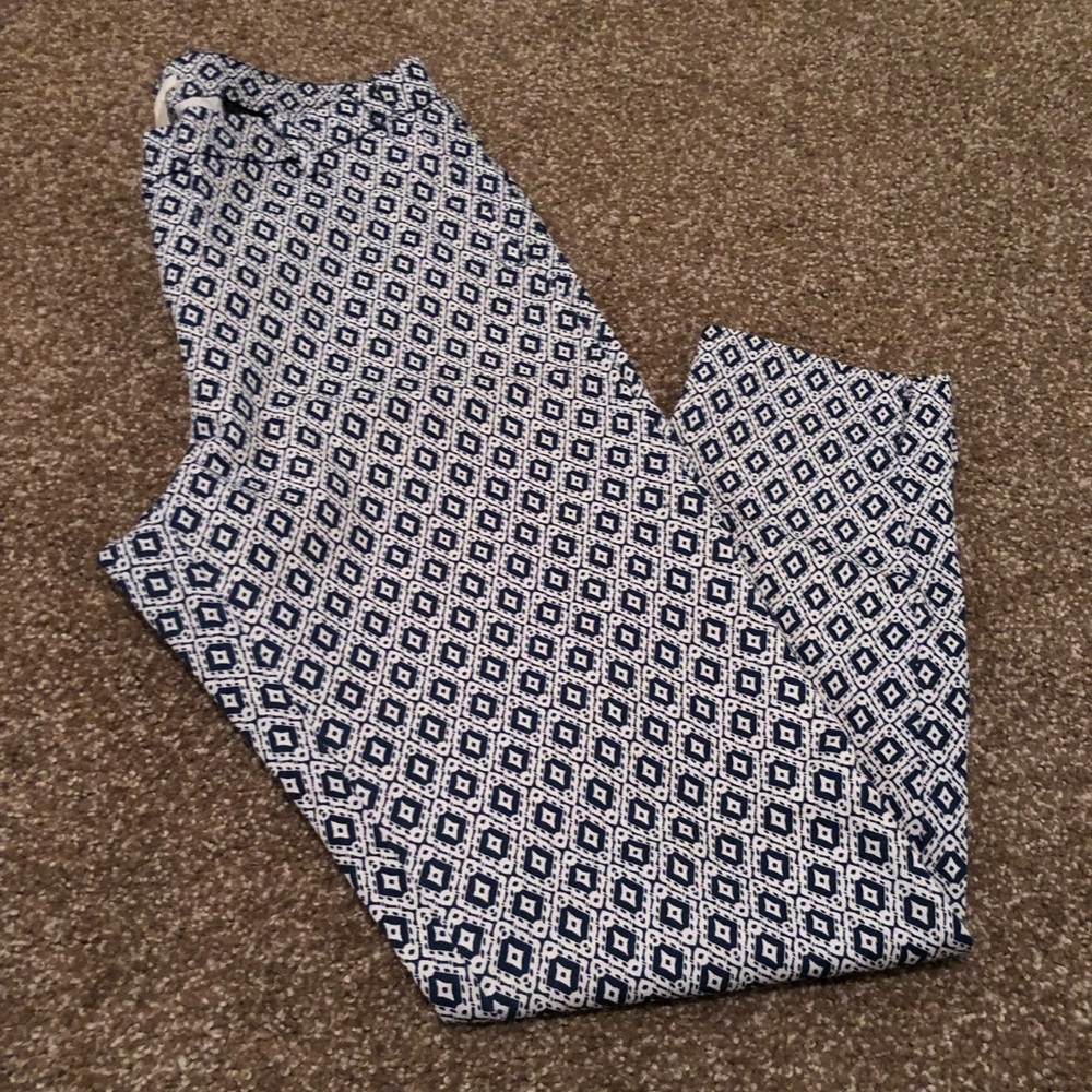 H & M Blue and White Dress Pants, Size 8